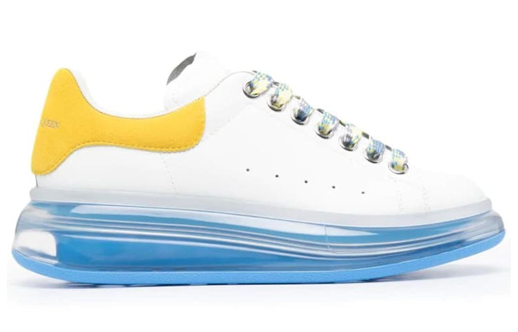 (WMNS) Alexander McQueen Clear Oversole Larry Sneakers 'White Blue Yellow' 612744WIA4G9324