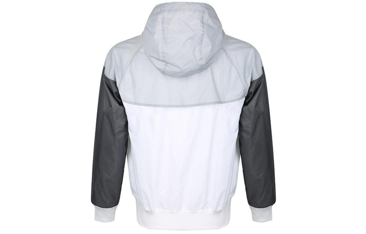 Nike Sports Windproof Colorblock Hooded Jacket Gray White Graywhite AR2192-100