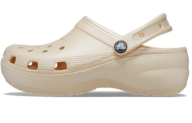 (WMNS) Crocs Classic Clog Platform Shimmer 'Vanilla' 208590-108