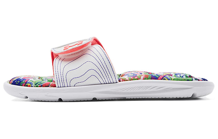 (WMNS) Under Armour Ignite 6 Graphic Footbed Slide 'White Blitz Red' 3023767-108
