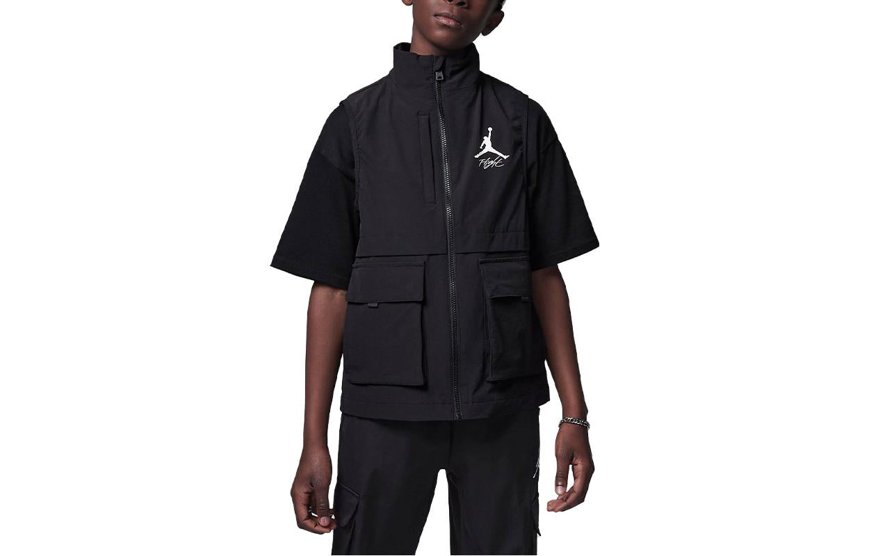 (GS) Air Jordan Flight Track Suit Vest 'Black' FV3154-010