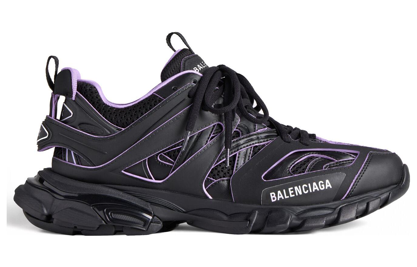 (WMNS) Balenciaga Track Sock Sneakers 'Black and Light Purple Knit and Nylon' 736328W3SKC1058
