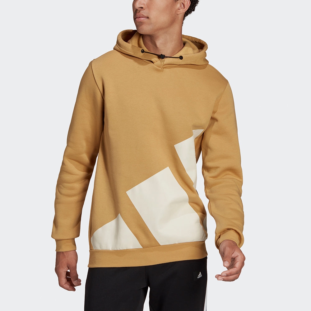 Men's adidas Logo Hood Contrasting Colors Large Logo Sports Pullover Orange HI1181