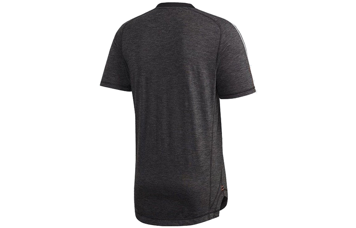 adidas Tan Tec Tee 2 Soccer/Football Training Breathable Sports Short Sleeve Gray FS7181