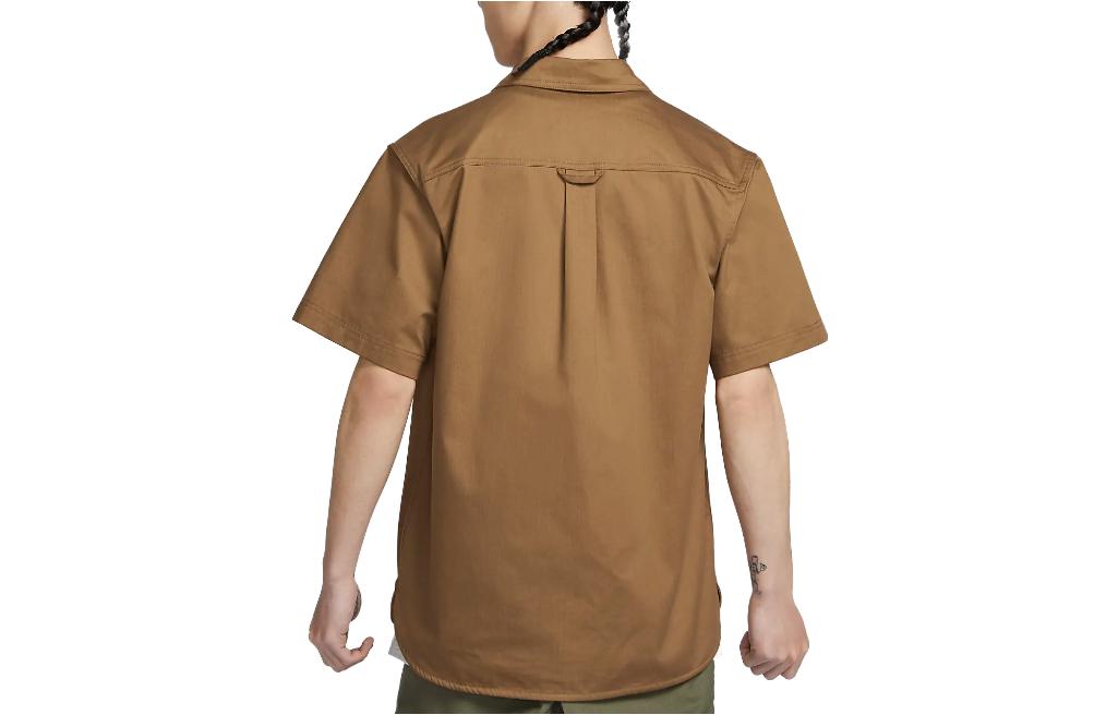 Nike SB Short Sleeve Woven Skate Button Up Shirt 'Tan' DV9076-270