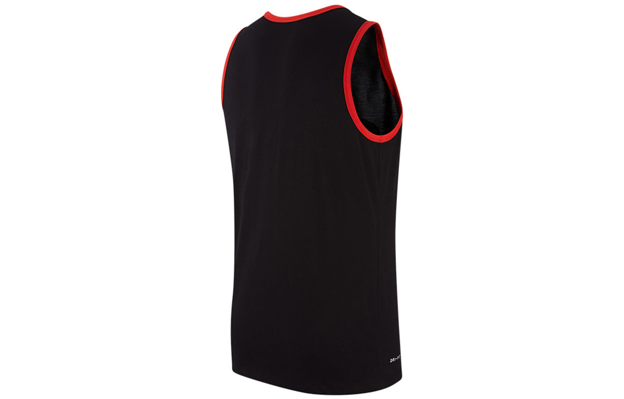 Nike Logo Printing Contrasting Colors Sports Basketball Vest Black BQ3676-010