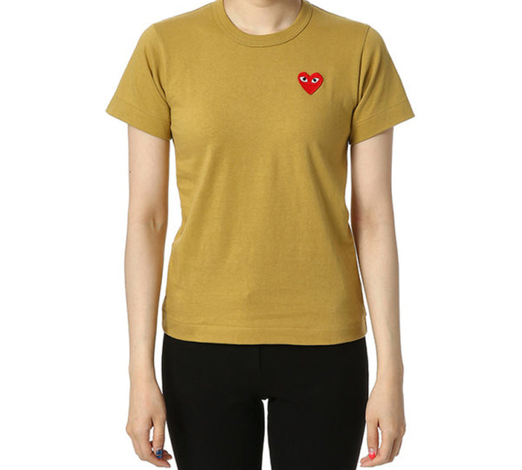 (WMNS) COMME des GARCONS PLAY Heart Logo Tee 'Mustard' AZ-T211-051-5