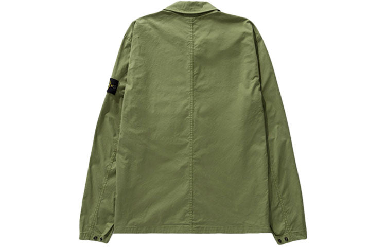 STONE ISLAND Supima Cotton Shirt Jacket 'Olive' 761512619-V0058