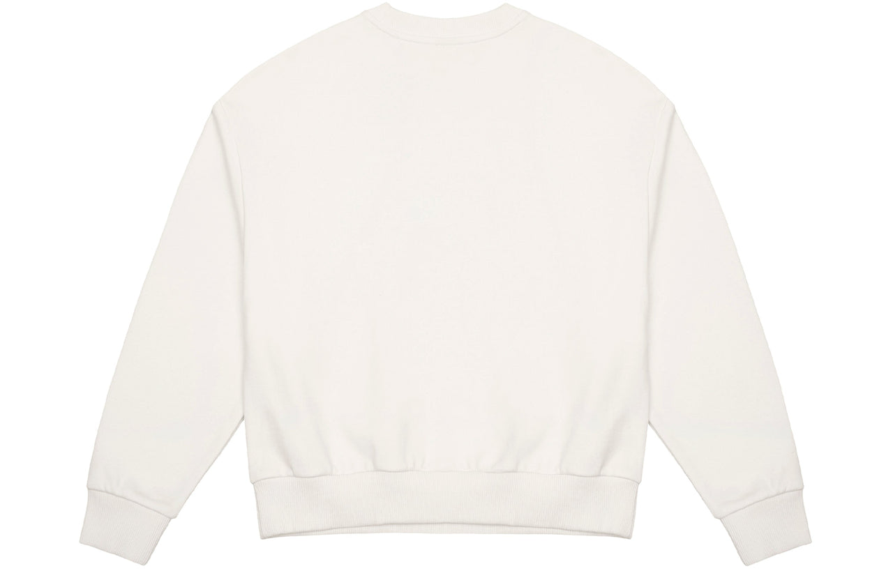 (WMNS) New Balance Logo Printing Casual Round Neck Pullover Sports Milky White Hoodie AWT13331-IV