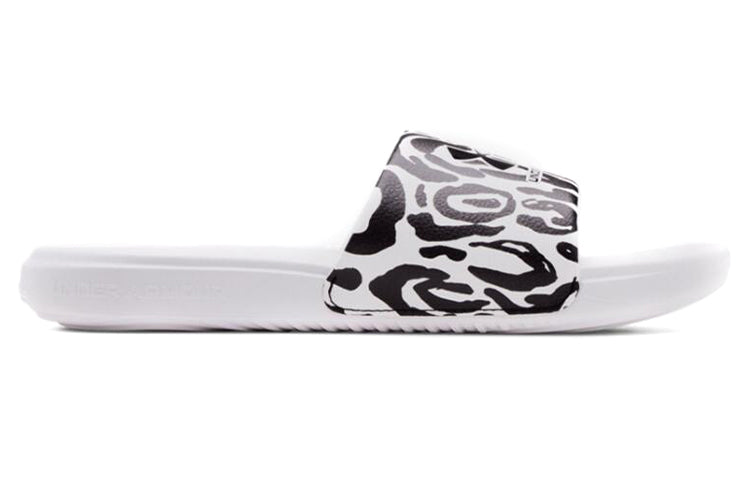 (WMNS) Under Armour Ansa Graphic Slides 'Zebra' 3024436-101