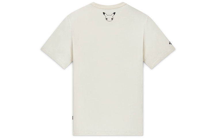 Converse x POKEMON Crossover Cartoon Printing Sports Round Neck Short Sleeve Beige T-Shirt 10023898-A01