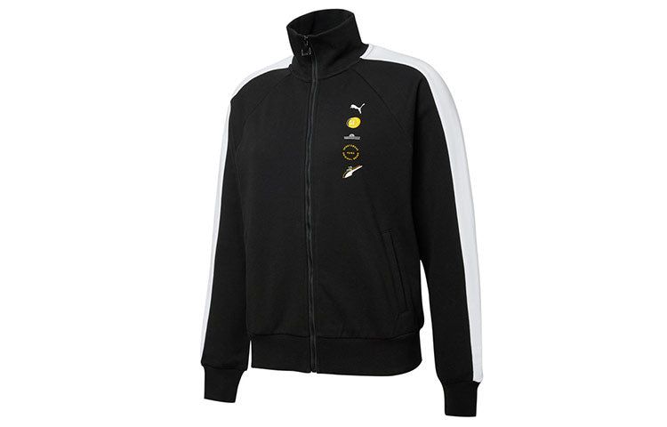 (WMNS) PUMA Formstripe Knitting Stand Collar Jacket Black 534421-01