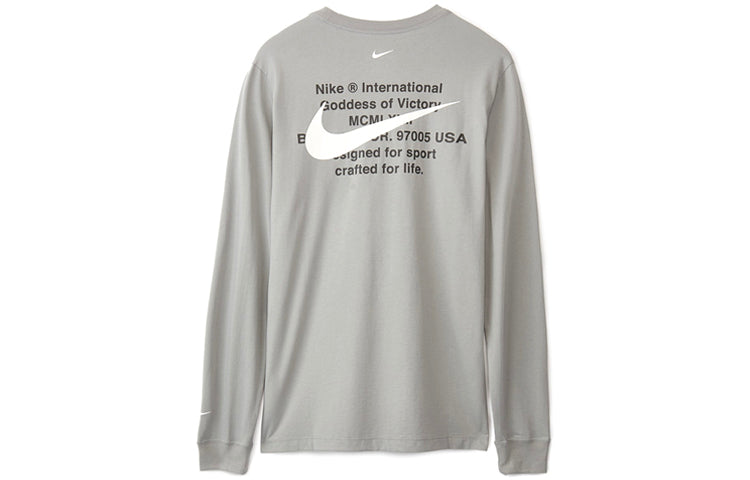Nike Sportswear Swoosh LS Tee Round Neck Long Sleeves US Edition Gray CK2259-073