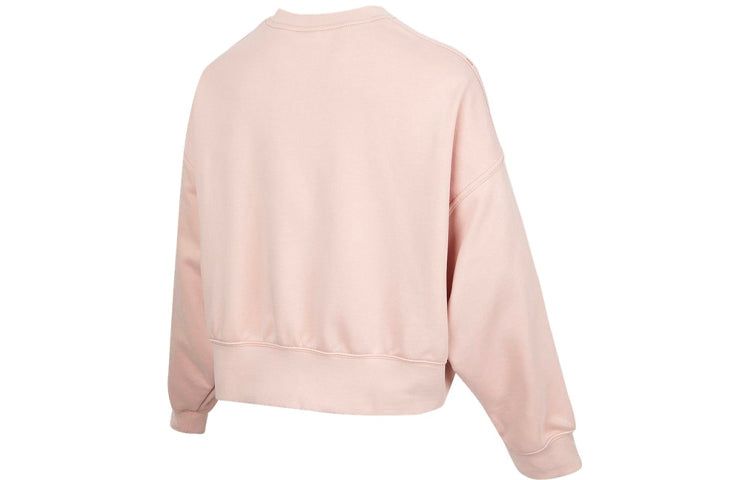 (WMNS) Nike Sportswear Swoosh Logo Embroidered Loose Knit Short Round Neck Pullover Pink Hoodie DO7212-601