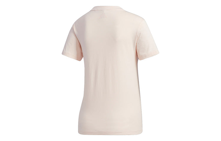 (WMNS) adidas Large Shiny Logo Short Sleeve Pink GK8721