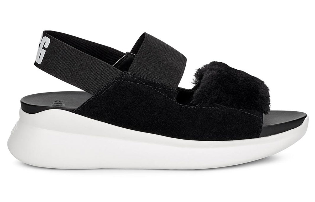 (WMNS) UGG Silverlake Black White Sandals 1101919-BKW
