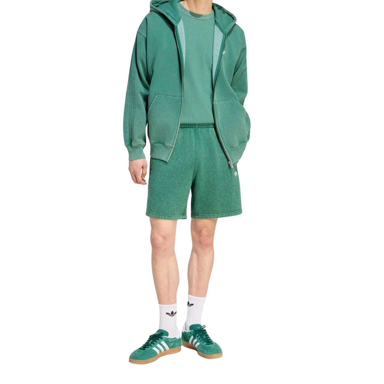 adidas Trefoil Essentials 7-Inch Fleece Shorts Asia Sizing 'Collegiate Green' KZ3834