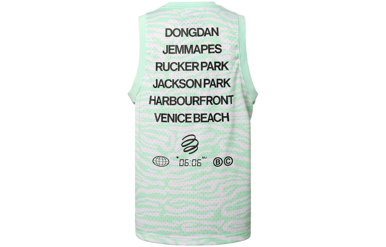 Air Jordan irregular texture Alphabet Printing Mesh Training Sports Vest Mint Green DM1825-379