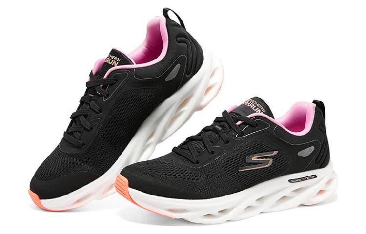 (WMNS) Skechers GO RUN Swirl Tech 'Black White Pink' 129496-BKPK