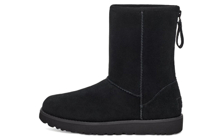 (WMNS) UGG W Classic Short Logo Zip 'Black' 1122672-BLK