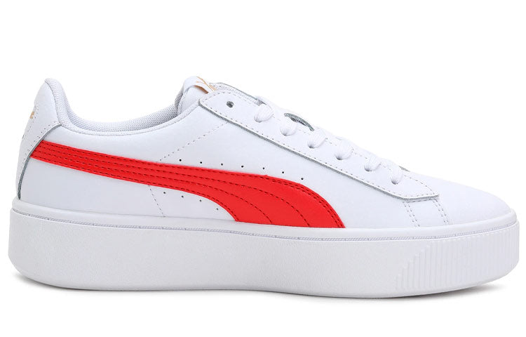 (WMNS) PUMA Vikky Stacked Leisure Sneakers White/Red 369143-13