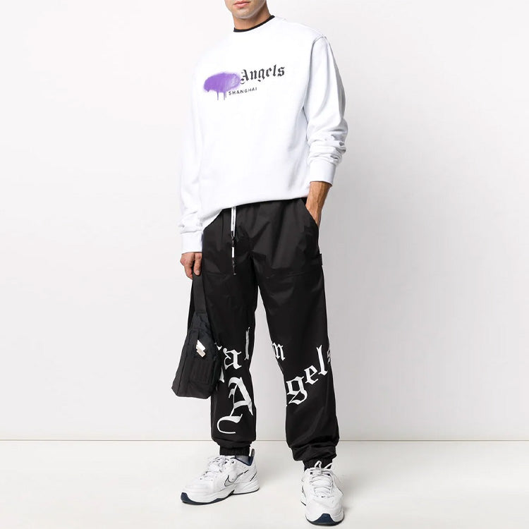 Men's PALM ANGELS Purple Alphabet Logo Printing White PMBA001S206360580195