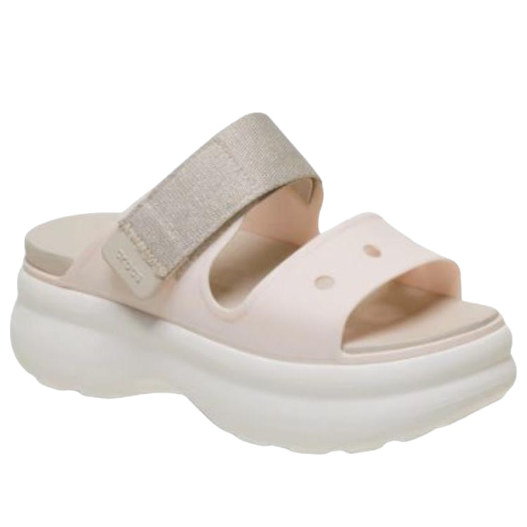 (WMNS) Crocs Soho Two Strap Shimmer Sandal 'Peach Ice Frappe Chalk' 213289-86U