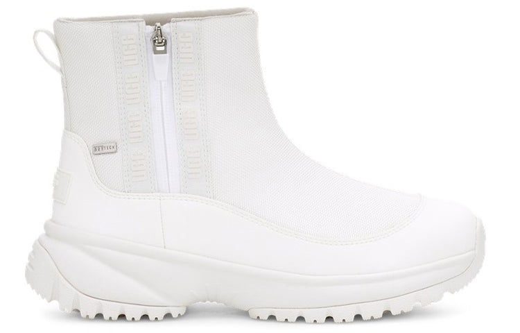(WMNS) UGG Yose Zip Fleece Lined Snow Boots White 1112329-WHT