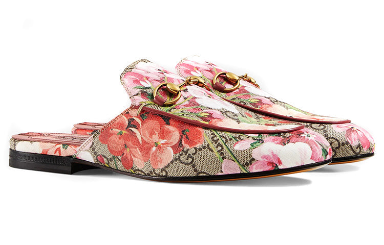 (WMNS) Gucci Princetown GG Supreme Monogram Blooms Slippers 'Beige Dry Rose' 432772-KU2P0-8973