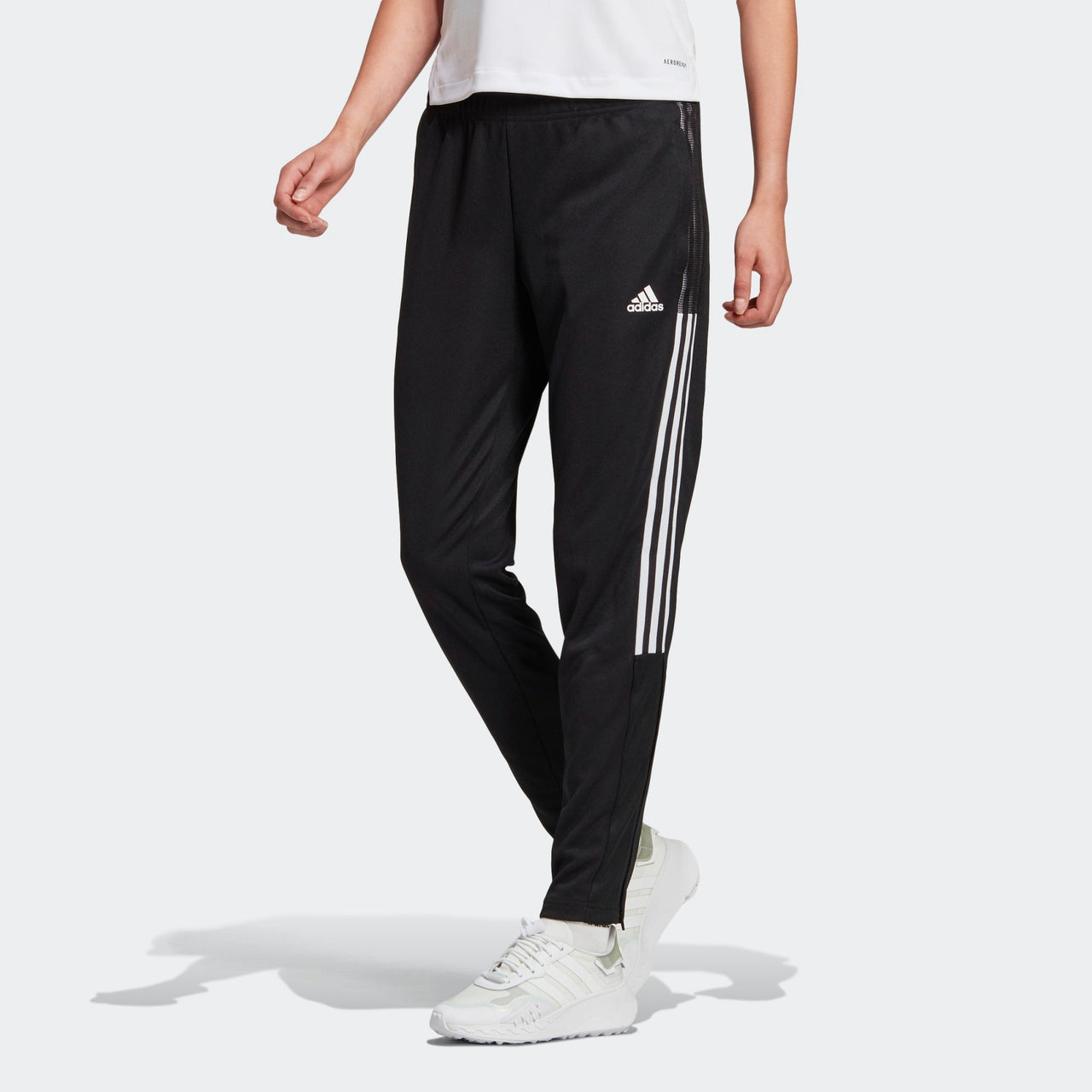 Men's adidas TIRO 21 Casual Breathable Stripe Logo Sports Pants/Trousers/Joggers Black GM7310