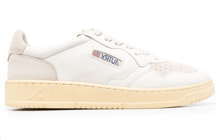 AUTRY Medalist Low Suede and Leather 'White Cream' AULM-SL01