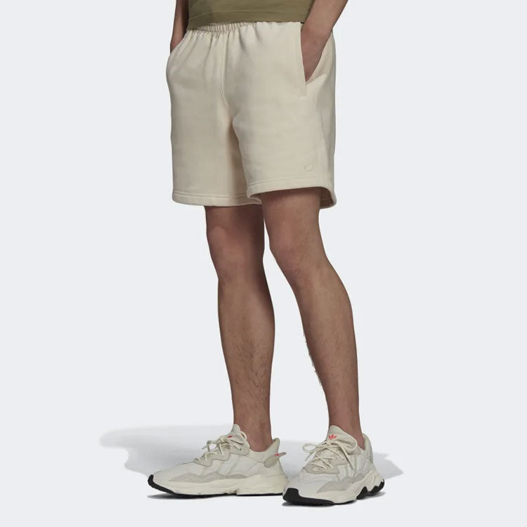 Men's adidas originals FW22 Adicolor Trefoil Shorts Embroidered Logo Solid Color Straight Athleisure Casual Sports White H62539