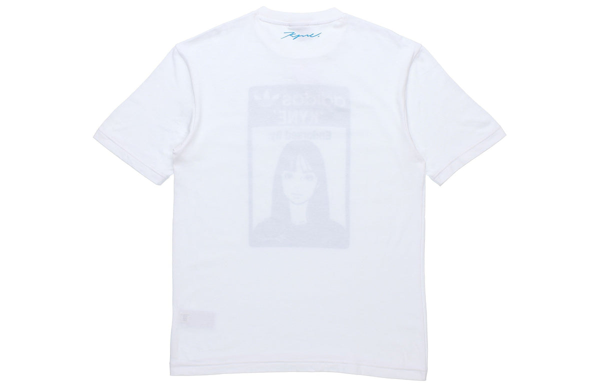adidas originals x KYNE Crossover Character Printing Round Neck Sports Short Sleeve White HA9996