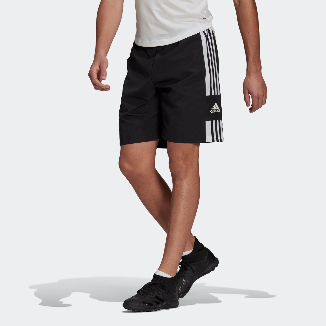 adidas Sq21 Dt Sho Soccer/Football Sports Training Stripe Logo Woven Shorts Black GK9557