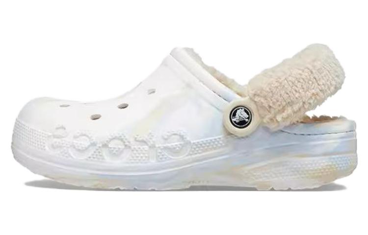 (WMNS) Crocs Baya Lined Fuzz Strap Marbled Clog 'White Multi' 209241