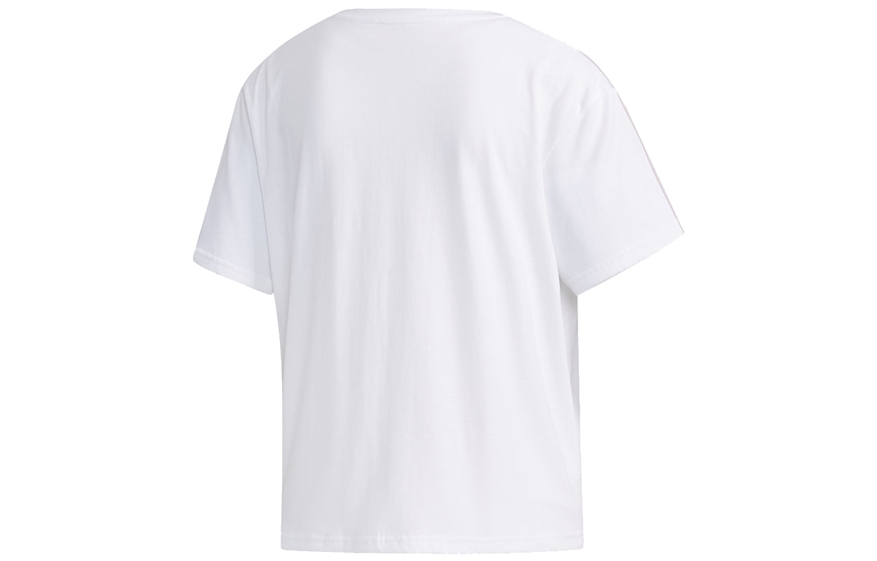 (WMNS) adidas neo Cs Skt Tee Alphabet Printing Casual Sports Loose Short Sleeve White FK9959