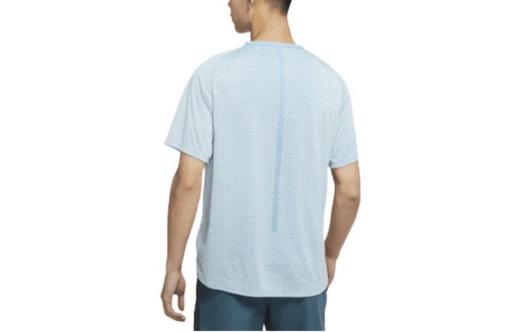 Nike Dri-FIT ADV TechKnit Ultra Solid Color Reflective Running Sports Short Sleeve Light Blue Gray DM4754-494