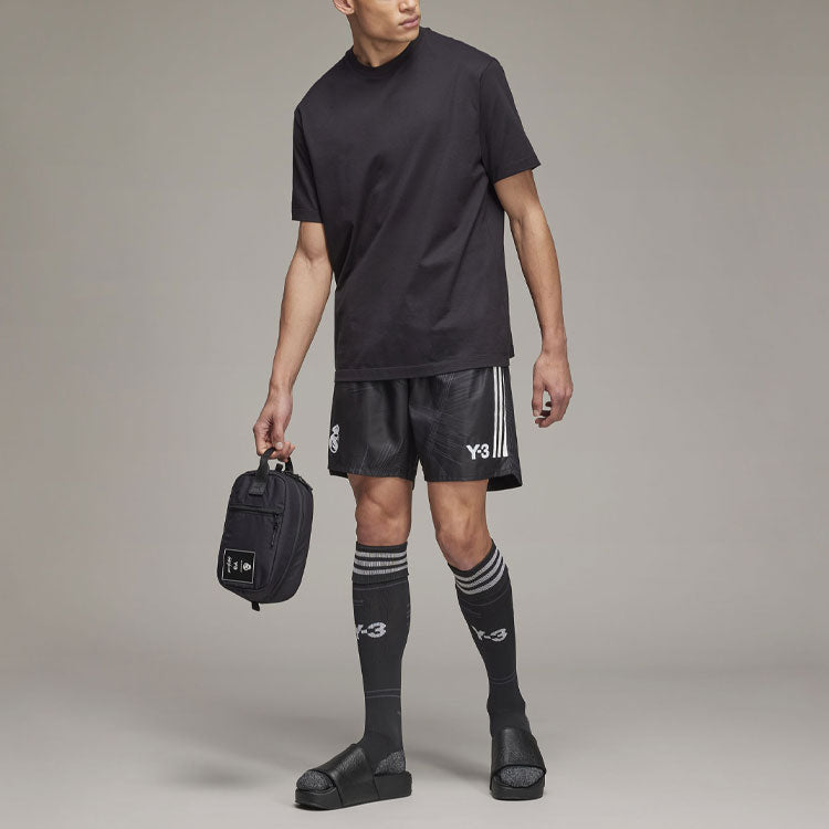 adidas x Y-3 Crossover real Madrid Stripe Logo Breathable Sports Training Shorts Black HI3979