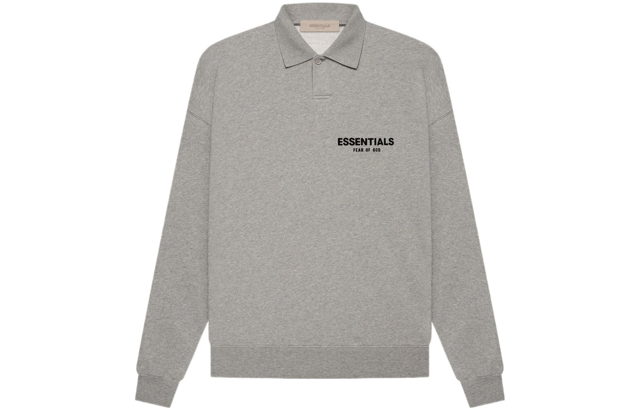 Fear of God Essentials SS22 Long Sleeve Polo Shirt 'Dark Oatmeal' FOG-SS22-522