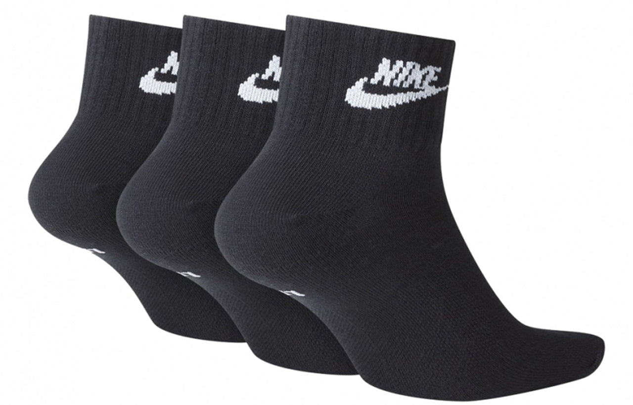 Nike Everyday Essential Ankle Sports Training Socks Unisex 3-Pairs Black SK0110-010