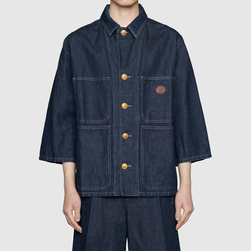 Gucci Stone Mill Washed Denim Jacket For Men Navy 623937-XDA8V-4759