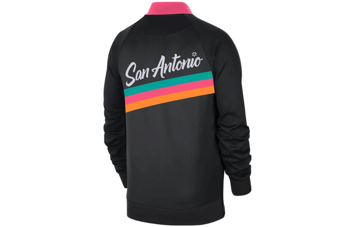 Nike San Antonio Spurs Casual Sports Logo Long Sleeves Jacket Black DB2471-010