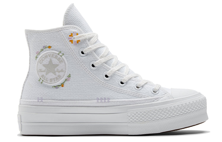 (WMNS) Converse Chuck Taylor All Star Lift Platform High 'Autumn Embroidery White' A05068C