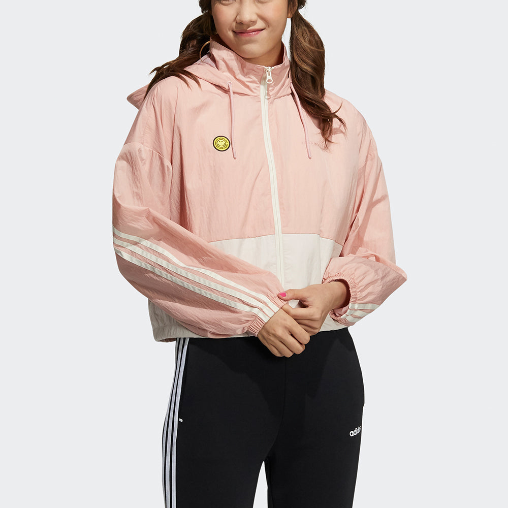 (WMNS) adidas neo x SMILEY Sportwears Windbreaker Jacket 'Pink White' HE7954