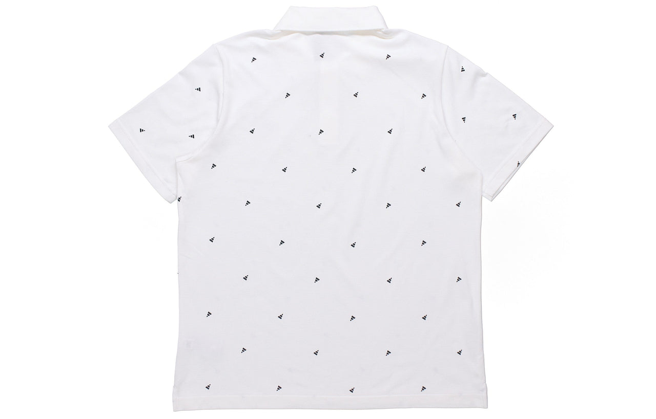 adidas Fi Polo Aop Logo Printing Training Sports Short Sleeve Polo Shirt White GP0998