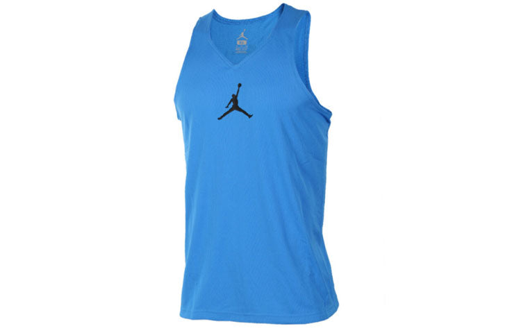 Men's Air Jordan Ultimate Flight Logo Printing Quick Dry Breathable Sports Blue Vest 842315-435