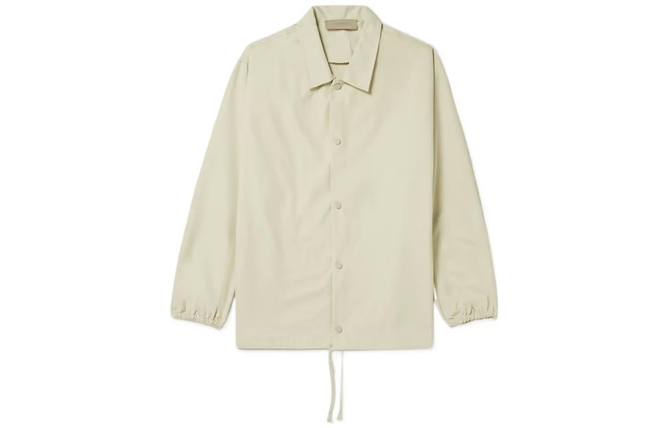 Fear of God Essentials FW22 Logo-Flocked Cotton-Blend Coach Jacket 'Wheat' FOG-FW22-299