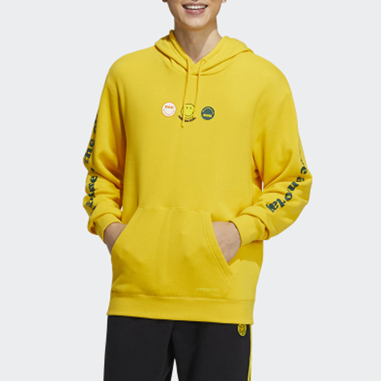 Men's adidas neo x SMILEY Crossover Casual Smiling Face Printing Sports Yellow HB7410
