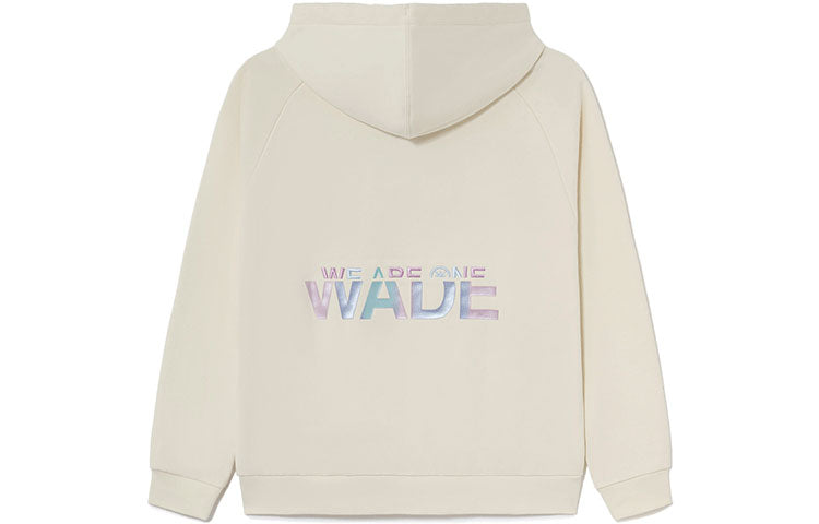 Li-Ning Wade Series Alphabet Pattern Fleece Lined Pullover Hoodie 'Cream White' AWDS115-6