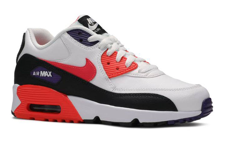 (GS) Nike Air Max 90 Leather 'White Bright Crimson' 833412-117
